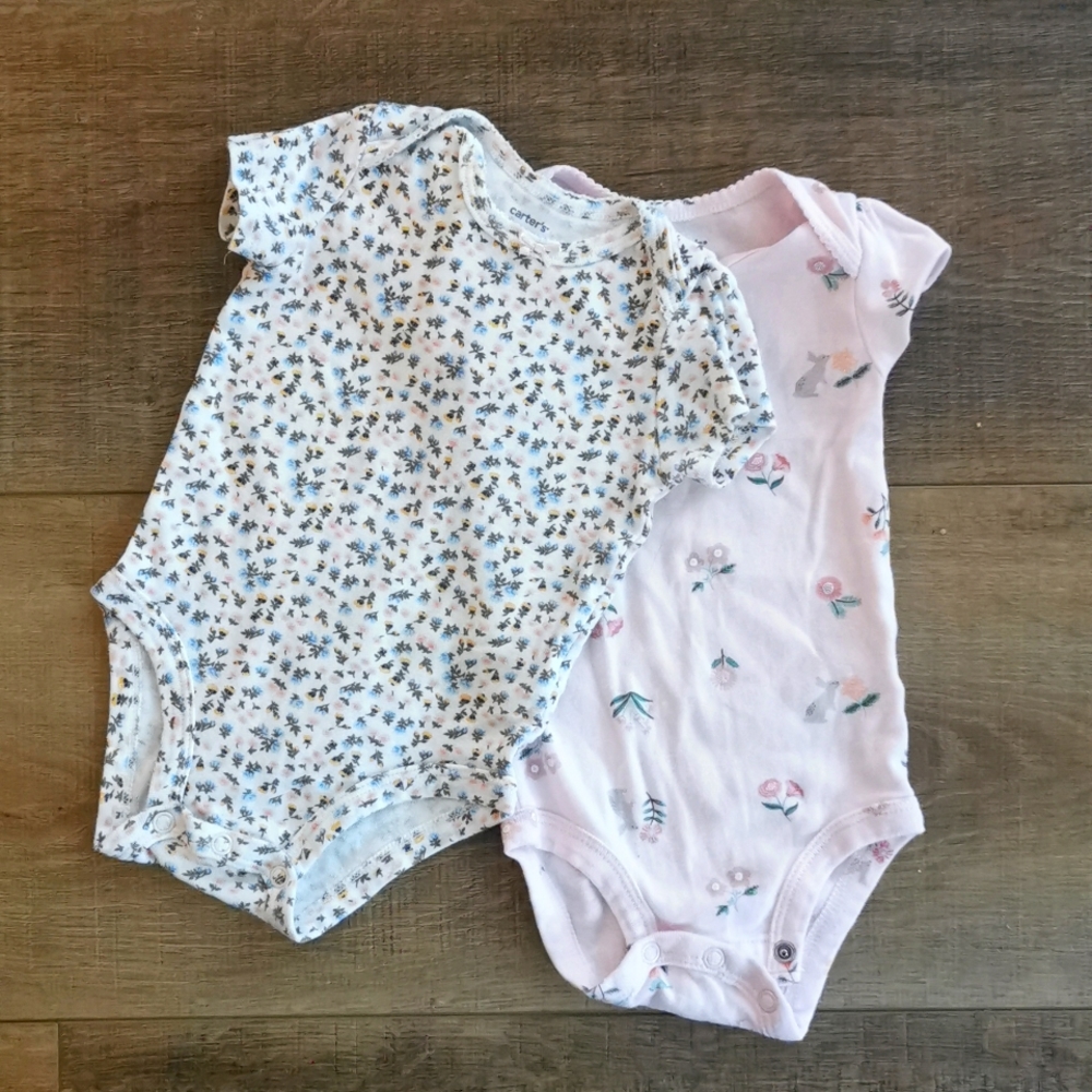 Set of floral Carter's onesies